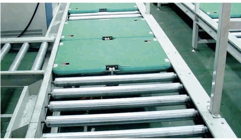 Industrial roller conveyor line powered by BLDC geared motor